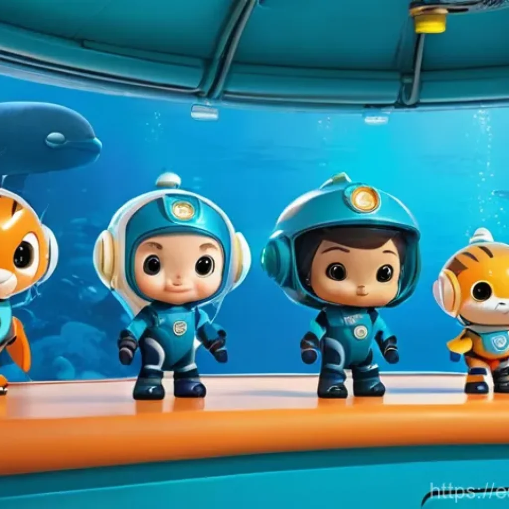 옥토넛 시리즈 주요 사건 재구성 - **"The Octonauts Team and the Vibrant Octopod"**: A panoramic view of the Octonauts team—Captain Bar...