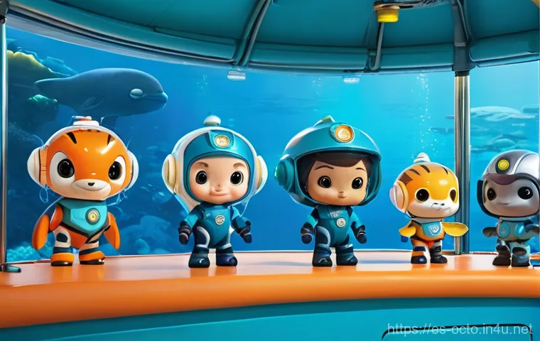 옥토넛 시리즈 주요 사건 재구성 - **"The Octonauts Team and the Vibrant Octopod"**: A panoramic view of the Octonauts team&mdash;Captain Bar...