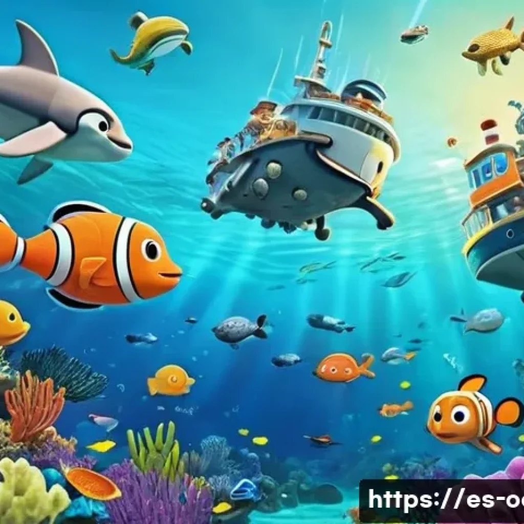 옥토넛의 국내 출시 과정 - A vibrant underwater scene featuring colorful animated sea creatures and the Octonauts team explorin...
