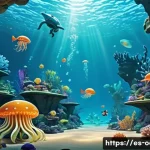 옥토넛 시즌별 흥미로운 떡밥 - A vibrant underwater scene featuring the Octonauts team exploring a deep-sea environment filled with...