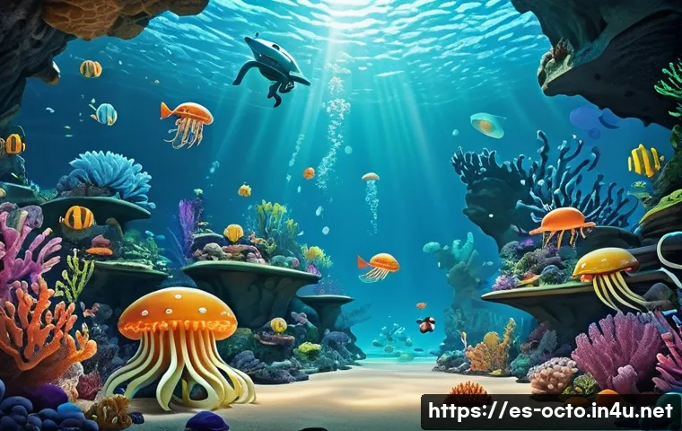 옥토넛 시즌별 흥미로운 떡밥 - A vibrant underwater scene featuring the Octonauts team exploring a deep-sea environment filled with...